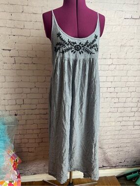 Natural Life blue embroidered midi dress
